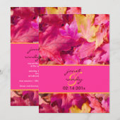 PixDezines Roze esdoorn herfst bruiloft/DIY kleure Kaart (Voorkant / Achterkant)