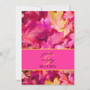 PixDezines Roze esdoorn herfst bruiloft/DIY kleure Kaart