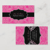 PixDezines Roze Fidora Damast/DIY kleur Visitekaartje (Voorkant / Achterkant)