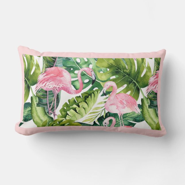 PixDezines Roze Flamingo, Tropisch, Frame Doe-Het- Kussen (Voorkant)