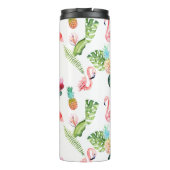 PixDezines Roze Flamingo's/DIY Achtergrondkleur Thermosbeker (Achterkant)