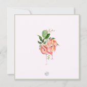 PixDezines Roze Flamingo's Tropisch gebladerte Kaart (Achterkant)