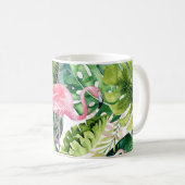 PixDezines Roze flamingos+Tropische afbraak Koffiemok (Voorkant rechts)