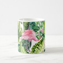 PixDezines Roze flamingos+Tropische afbraak