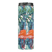 PixDezines Roze flamingos+Tropische afbraak Thermosbeker (Achterkant)