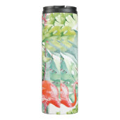 PixDezines Roze flamingos+Tropische afbraak Thermosbeker (Achterkant)
