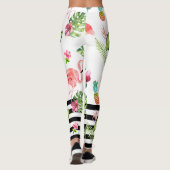 PixDezines roze flamingos+verstelbare zwarte strep Leggings (Achterkant)