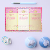 PixDezines roze flora damast Flyer (Enkel)