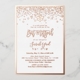 PixDezines Roze Goud Bat Mitzvah DIY-achtergrond Folie Uitnodiging