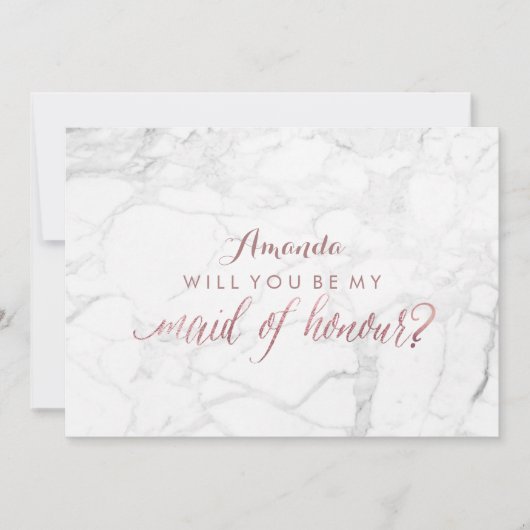 PixDezines Roze Goud Wil je mijn bruidsmeisje zijn Kaart (Voorkant)