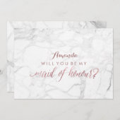 PixDezines Roze Goud Wil je mijn bruidsmeisje zijn Kaart (Voorkant / Achterkant)