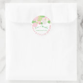 PixDezines roze/groen/lantaarns/diy achtergrond Ronde Sticker (Tas)