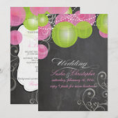 PixDezines roze+groene lantaarns/krijtbord Kaart (Voorkant / Achterkant)