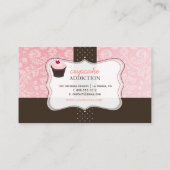 PixDezines roze harcupcake/pâtisserie Visitekaartje (Achterkant)