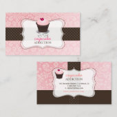 PixDezines roze harcupcake/pâtisserie Visitekaartje (Voorkant / Achterkant)