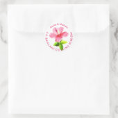 PixDezines Roze Hibiscus/Aloha/Mahalo/Dank u Ronde Sticker (Tas)