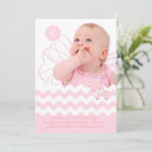 PixDezines roze hippo+chevron/diy color+event Aankondiging (Staand voorkant)