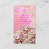 PixDezines roze hortensia's/bloemisten Visitekaartje (Achterkant)