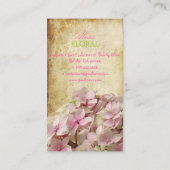 PixDezines  roze hydrangeas/bloemisten Visitekaartje (Achterkant)