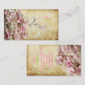 PixDezines  roze hydrangeas/bloemisten Visitekaartje (Voorkant / Achterkant)