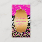 PixDezines roze kant+cheetah+zebra Visitekaartje (Achterkant)