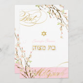 PixDezines roze kersenbloesems/Bat Mitzvah Kaart (Voorkant / Achterkant)