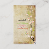 PixDezines  roze kersenbloesems♥♥ Visitekaartje (Achterkant)