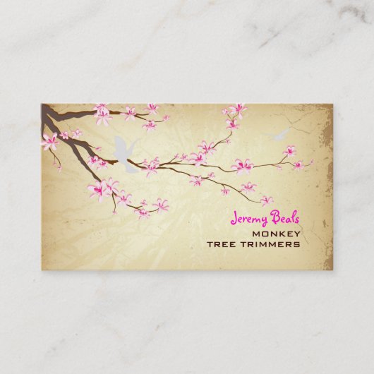 PixDezines /roze kersenboomtrimmers ♥♥♥ Visitekaartje (Voorkant)