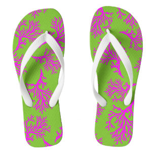 PixDezines roze koralen/DIY kleuren Teenslippers