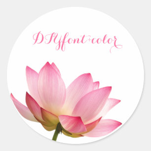 PixDezines roze lotus/DIY achtergrond Ronde Sticker