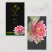 PixDezines Roze Lotus, genezers die meditatief zij Visitekaartje (Voorkant / Achterkant)