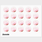 PixDezines roze lotus Ronde Sticker (Vel)