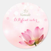 PixDezines roze lotus Ronde Sticker (Voorkant)