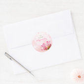 PixDezines roze lotus Ronde Sticker (Envelop)