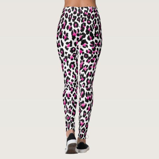 PixDezines roze luipaard afdrukken Leggings (Achterkant)