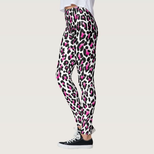 PixDezines roze luipaard afdrukken Leggings (Links)