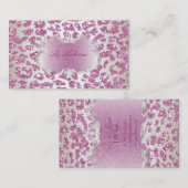 PixDezines roze luipaard/champagne Visitekaartje (Voorkant / Achterkant)