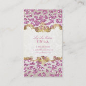 PixDezines roze luipaard/champagne Visitekaartje (Achterkant)