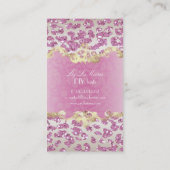 PixDezines roze luipaard/champagne Visitekaartje (Achterkant)