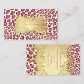 PixDezines Roze luipaarden /Faux Gold Label (Voorkant / Achterkant)