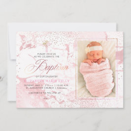PixDezines Roze Marble+Confetti/Doop Kaart