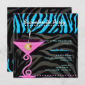 PixDezines roze martini Bachelorette Party Kaart (Voorkant / Achterkant)