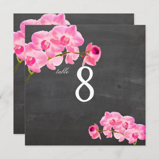 PixDezines roze maui orchids/tabelnummers Kaart (Voorkant / Achterkant)