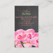 PixDezines roze muai orchideeën, bloemisten/krijt Visitekaartje (Achterkant)