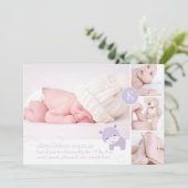 PixDezines roze nijlpaard/diy accent kleur Aankondiging (Staand voorkant)