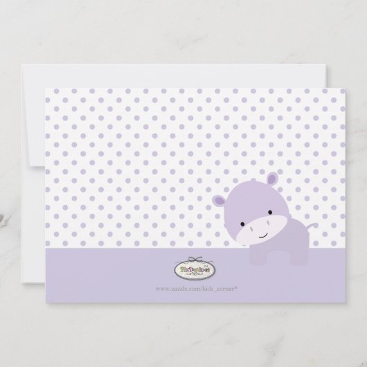 PixDezines roze nijlpaard/diy accent kleur Aankondiging (Achterkant)