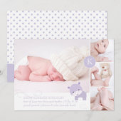 PixDezines roze nijlpaard/diy accent kleur Aankondiging (Voorkant / Achterkant)