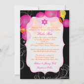 PixDezines roze + oranje lampions/bat mitzvah Kaart (Achterkant)