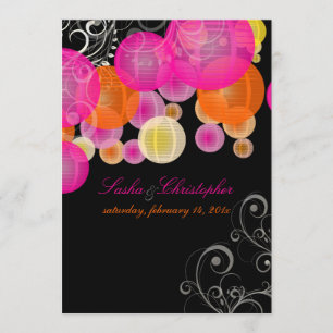 PixDezines roze + oranje lantaarns Kaart