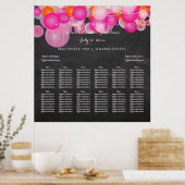 PixDezines Roze/Oranje/Lantaarns/Zitdiagram Poster (Keuken)